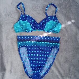 Swimsuit Bikini Vintage Hi Cut Hi Leg Retro Size 10 90210 Bathing Suit Y2K